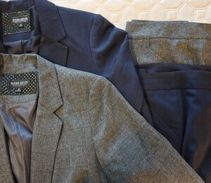 Womens Navy and Gray Suit Set John Meyer 12